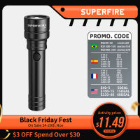 SUPERFIRE C20-T 15W Flashlight Zoomable USB Rechargeable Ultra Bright Outdoor Lanter Night Work Camping Fishing Torch