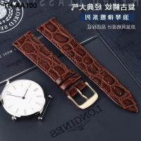 Double-sided first-layer cowhide genuine leather watch strap with round pattern unisex ultra-thin high-end high-quality soft leather sweat-proof