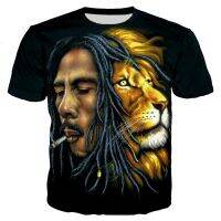 2023 newhot ขายแร็ปเปอร์บ๊อบ Marley เสื้อยืดผู้ชายผู้หญิงแฟชั่นใหม่เย็น3D พิมพ์เสื้อยืดสบายๆฮาราจูชื่อสไตล์ของถนน