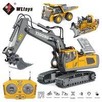 Wltoys อัลลอยด์ขนาด2.4กรัมรถ Rc/รถขุด/รถดัมพ์บรรทุก/รถดันดิน11ช่องพร้อมของเล่นไฟฟ้าเด็กรถยนต์วิศวกรรมไฟ Led