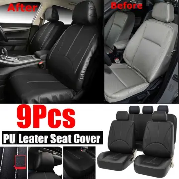 PU Leather Car Seat Cover Protector Cushion Pad Mat Universal For 2 Front  Seats