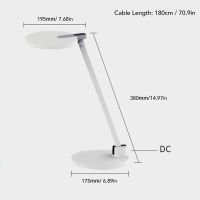 Pelindung Mata โคมไฟตั้งโต๊ะ LED ปรับความสว่างได้4ระดับ4000K ปลั๊กโคมไฟ EU อ่านหนังสือตั้งโต๊ะหรี่แสงได้220-240V