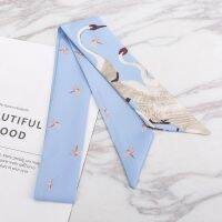 【YF】 Brand Bag Scarf Womens Headscarf Wrap Handbag Handle Small Ribbon Hair Accessories Tied Neck Long Shawl