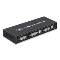 สวิตช์ DVI KVM 2-Port DVI Screen Splitter 2 In 1 Out Adapter สำหรับคีย์บอร์ดและเมาส์เครื่องพิมพ์คอมพิวเตอร์ที่ใช้ร่วมกัน Switcher Hub