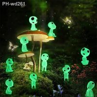 10Pcs Blue Luminous Tree Spirits Micro Landscape Figure Ornament Outdoor Glowing Miniature Statue Potted Mini Garden Accessories