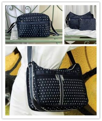 Lesportsac แฟชั่น Dot Series กระเป๋าสะพายทรงสี่เหลี่ยมเล็กทุกรูปแบบกระเป๋าสะพาย Messenger F969