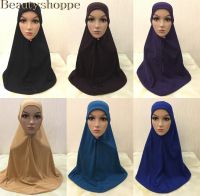 【YF】 One Piece Amira Hijab Plain Muslim Women Prayer Scarf Wrap Head Cover Turban Headscarf Niquabs Khimar Arab Veil Niqab