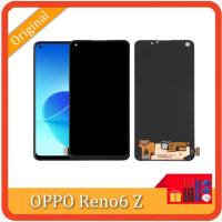 Original สำหรับ OPPO Reno6 Z CPH2237จอแสดงผล LCD Touch Screen Digitizer Assembly สำหรับ Reno 6 Z Reno 6Z LCD Parts