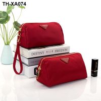 Red tadpoles waterproof nylon triangle cosmetic bag small portable digital cute sundry receive a package of hand travel