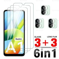 6in1 Camera Lens Film For Xiaomi Xiomi Redmi A1 4G HD Front Tempered Glass Armor Screen Protector For Redmi Redmy A1 6.52inch