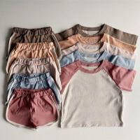 2022 Summer New Toddler Baby Clothing Set Cotton Patchwork Short Sleeve T-shirt +Shorts 2pcs Suit Kids Boys Girls Casual Clothes