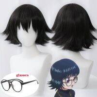 Anime Hunter X Hunter Shizuku Murasaki Wig With Glasses Short Black Styled Heat Resistant Synthetic Hair Wigs + Free Wig Cap