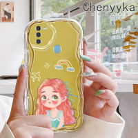 เคสปลอกสำหรับ Samsung กาแลคซี Chenyyka เคส A10 M11 A11ลายการ์ตูนสาวน่ารักดีไซน์ใหม่เนื้อครีมขอบคลื่นนุ่มเคสโปร่งใสลายกล้องถ่ายรูปเคสมือถือเรียบง่ายฝาครอบป้องกันอ่อนโยน