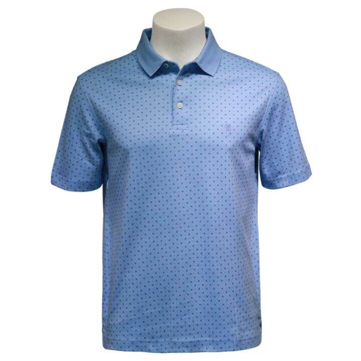 Izod Men's Basic Fit Printed Polo Shirt w/ Flat Knit Rib Collar (Light ...