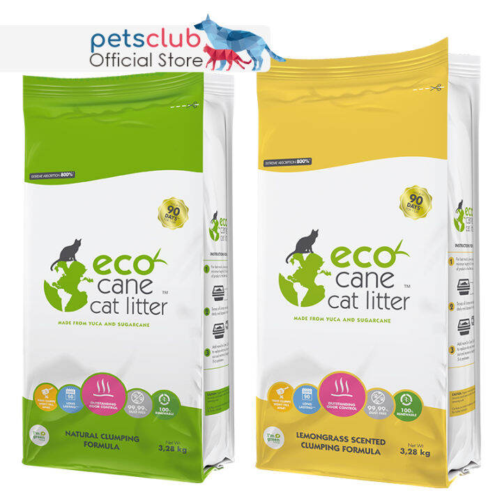 Eco Cane Lemongrass / Natural Clumping Cat Litter 3.28kg / 11.6L