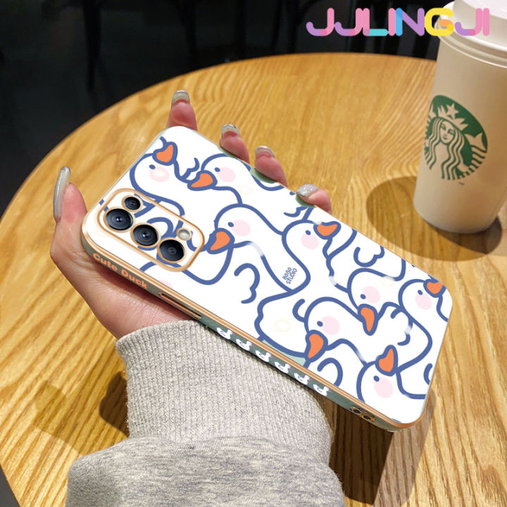 jjlingji-เคสสำหรับ-oppo-reno-5-4g-reno-5-5g-reno-5-pro-reno5-k-find-x3-lite-5g-เคสการ์ตูนน่ารักรูปหงส์ขาวสวยดีไซน์ใหม่ด้านข้างเคสโทรศัพท์ซิลิโคนฝาปิดเลนส์เต็มกล้องป้องกันกล่องกันกระแทก-softcase