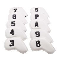Iron Golf Club Headcover 10Pcs/set 3-9 P S A Embroidery Number PU Leather Antiscratch Protection Sleeve Wedge Cover Korea Style