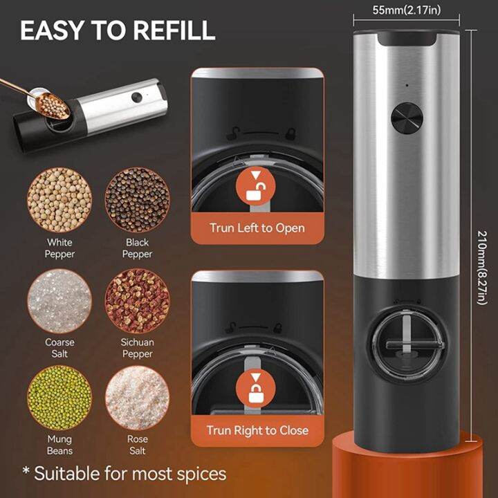 rechargeable-electric-salt-and-pepper-grinder-set-with-double-charging-base-usb-cable-automatic-salt-pepper-grinder