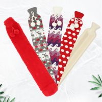 ✷ 52x9.5cm Hand Warmer Extra Long Hot Water Bottle Bag With Flannel Pocket Cover Hand Feet Warming Water Filling Hot Water Bag C