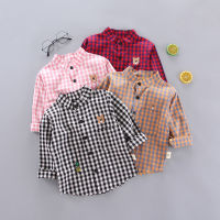 IENENS Kids Baby Cotton Clothing Boys Tops Shirts Casual Clothes Check Blouse Long Sleeves Shirt Infant Toddler Tee Boy Top T-shirt