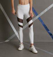 Bella High-Waist Mesh Leggings Smoke Vector กางเกงเลกกิ้งออกกำลังกายขายาว ตกแต่งขากางเกงด้วยผ้าMesh และพิมพ์ลายควัน