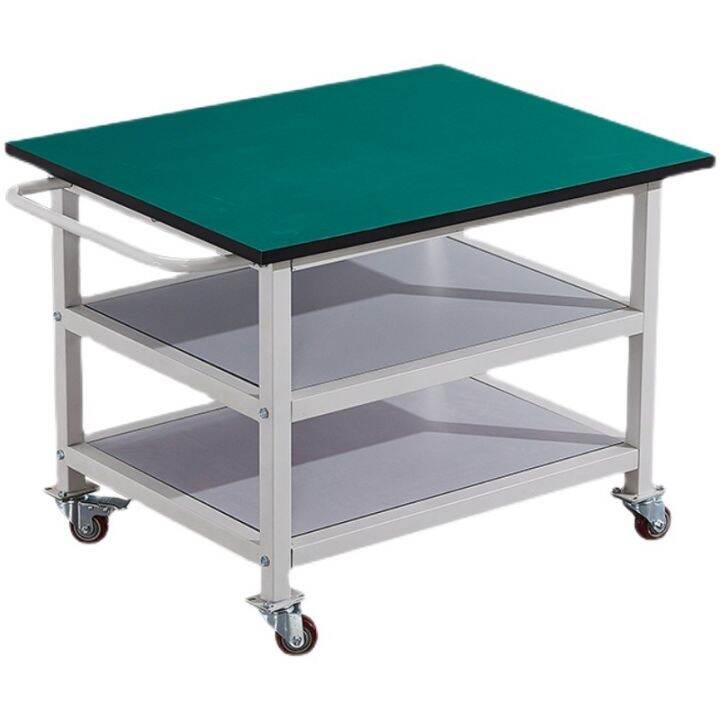 cod-anti-static-workbench-movable-double-layer-three-layer-wheeled-trolley-activity-packaging-test-bench-turnover-car