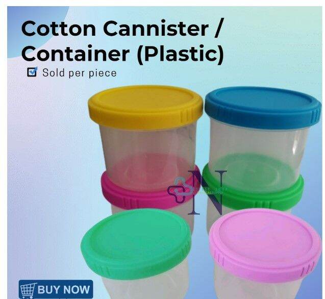 Cotton Cannister / Container (Plastic) Sold per piece Lazada PH