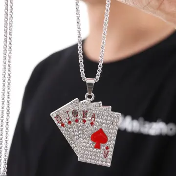 Solid Oxidized 925 Sterling Silver Playing Card Ace Pendant