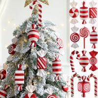 10/15/33CM Christmas Tree Pendant Red Candy Cane Lollipop Xmas Tree Hanging Kids Gift Christmas Home Decor New Year 2024 Navidad Christmas Ornaments