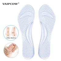 【YF】 VAIPCOW Silicone Gel Orthopedic Insoles Women High Heel Shoes Flat Foot Arch Support Pads Shoe Insert Transparent Massage Insole