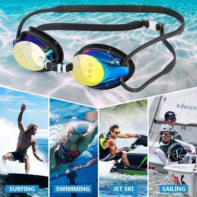 JSJM New Adults Professional Competition Swimming Goggles Anti-Fog UV Protection Waterproof Silicone Swimming Glasses Men Women Goggles