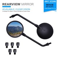 1 Pair 8mm 10mm Universal Rear View Rearview Mirror Motorcycle Side Mirrors Round Retro Moto Bike Scooter Cafe Racer Accessories Mirrors