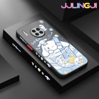 Jlingji เคสสำหรับ Huawei Mate 30 Pro Mate 30 Lite เคสการ์ตูนเครื่องดื่มเย็นลายสุนัขลอเรลบางขอบสี่เหลี่ยมด้านข้างดีไซน์ใหม่มีน้ำค้างแข็งโปร่งใสกันกระแทกแข็งเคสมือถือปลอกซิลิโคนกล้องคลุมทั้งหมดเคสนิ่มป้องกันกล้อง