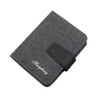 Men Wallet Short Canvas Solid Color Zipper Coin Purses Casual Male Multi-card Holder New Tri-fold Large Capacity Money Clip