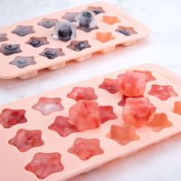 แม่พิมพ์ช็อคโกแลตซิลิโคน Jello ถาดน้ำแข็ง Non Stick Hearts Stars Shells Gummy Mold