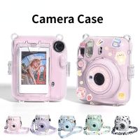 Instax Mini 11กระเป๋าใส่ภาพถ่ายเคสใสเคสกระเป๋าเก็บของภาพกรอบคริสตัลชุดสติกเกอร์เชือกเคสกล้อง