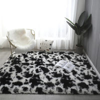 New Cow Pattern Plush Car For Living Room Bedroom Decor Thick Fluffy Soft Rugs Black White Floor Mats Room Rugs Cars