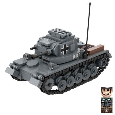 ww2 Panzer II Ausf C Light Tank Military Weapons Toy Building Blocks Set with 1 Soldiers Christmas Birthday Gifts New