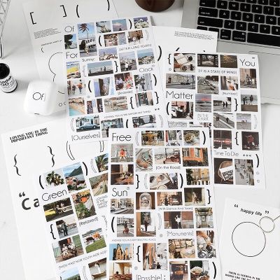 2Pcs Album Travel Stickers Aesthetic Diy Diary Scrapbooking Sticker Planner Hand Account Collage Material Stick Labels Stickers