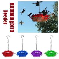 Hanging Red Hexagonal Hummingbird Feeder With Hook Feeder Garden Bird Z5Q4