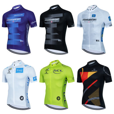 2022 New Tour de France Cycling Clothes Round Neck Shirt ระบายอากาศได้ดี