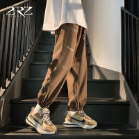 2Rz Mens Washing Craft Mens Ankle-Tied Trousers Four Seasons Loose American Boys Tapered Sweatpants Sports Pants