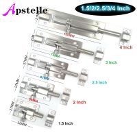 【LZ】❆  1Pcs 1.5/2/2.5/3/4 Inch Stainless Steel Door Latch Sliding Lock Bolt Latch Hasp Staple Gate Safety Lock