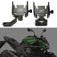 ✠☊ Motorcycle Rearview Mirror Phone Holder GPS Clip Bracket Stand For KAWASAKI Z650 Z800 Z750 Z900 Z900RS Z1000 Z1000SX Z400 Z300