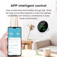 ทำงานร่วมกับ Alexa Assistant Smart Weather Station การตรวจสอบระยะไกล Smart Home Temperature Sensor Tuya Wifi พร้อมนาฬิกา