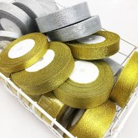 【hot】！ 25Yards Gold Bow Tape Crafts Sewing Wedding Decoration 6mm 10mm 15mm 25mm 40mm 50mm