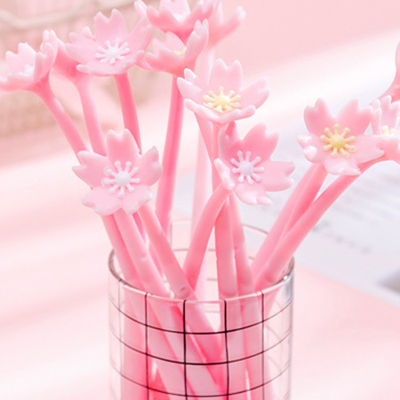 1pc Creative Soft Silicone Gel Pen Cute Signature Pen Romantic Flower Cherry Blossom Pen Gifts for Student Girl School Supply