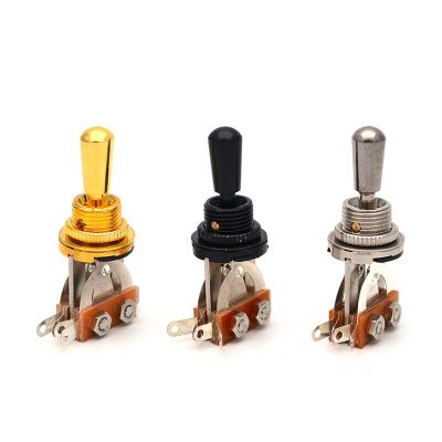 10Pcs Metal Knob Open 3 Way Toggle Guitar Switch For Electric Guitar Black Chrome Gold