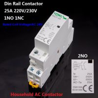 1ชิ้น1NC 2NO 1NO 2P 16A/25A 220V/230V 50/60HZ ราง Din บ้าน AC แบบแยกส่วน