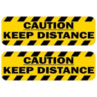 【cw】 10inx3in Caution Keep Distance Safety Sign Vinyl Sticker Car Truck Window Decal 2Pcs !